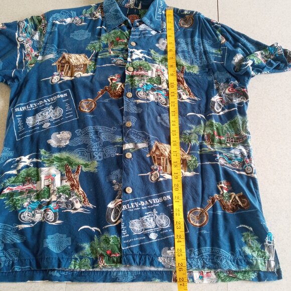 Vintage Harley Davidson Hawaiian graphic short sleeve Shirt size Medium - Picture 7 of 9